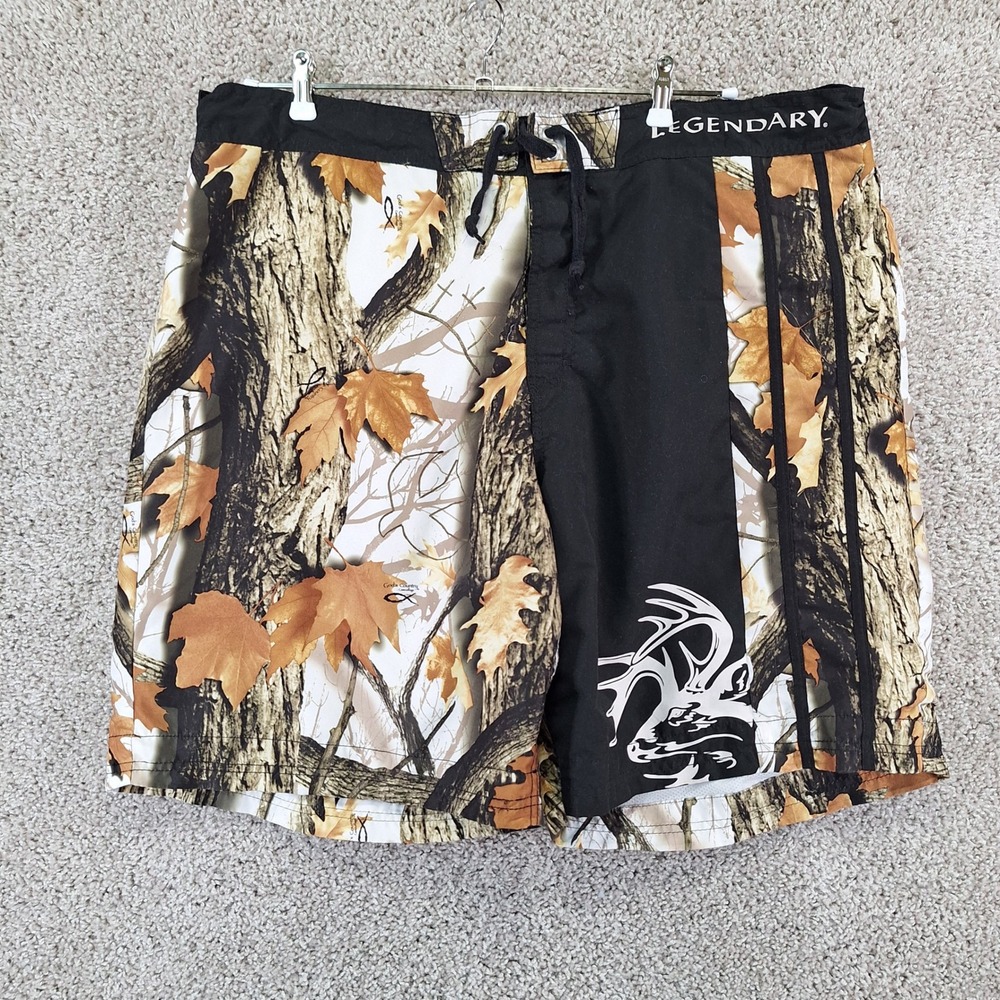 Legendary Whitetails Board Shorts Mens 2XL God's Country Camo Swim Trunks